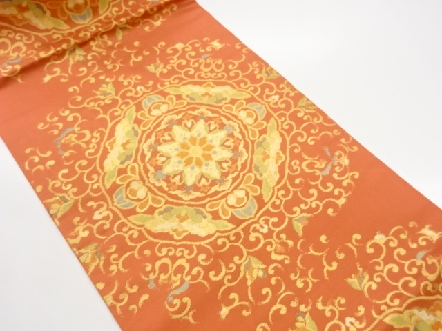 JAPANESE NAGOYA OBI / WOVEN FLOWER CREST